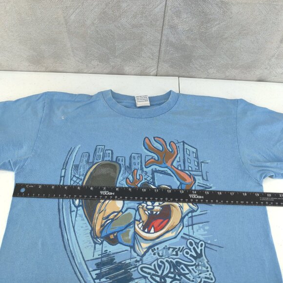 VTG  Looney Tunes Taz Shirt Mens Small Blue Skater Graphic Tee Cartoon 90s 1997 - Picture 11 of 16